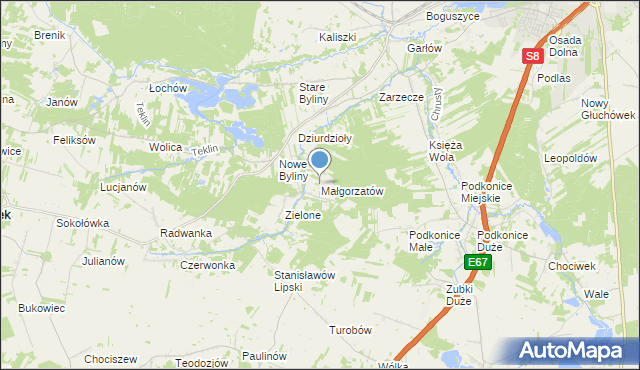 mapa Małgorzatów, Małgorzatów na mapie Targeo